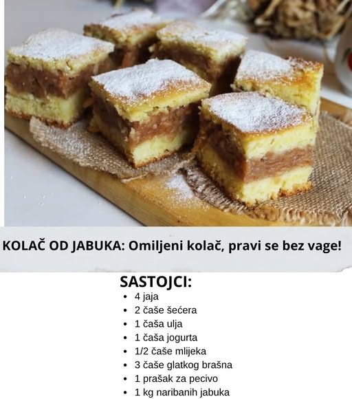 KOLAČ OD JABUKA: Omiljeni kolač, napravljen bez vage! - featured image