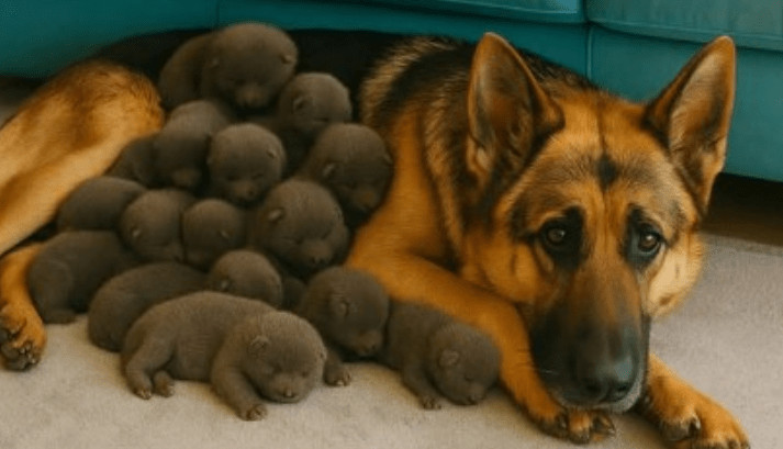 Muškarac je na putu pronašao trudnu nemačku ovčarku; kada je pas oštenio, veterinar je iznenađeno otkrio ko se pojavio na svetu. - featured image