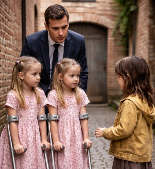 Bogati poslovni čovjek jednom je, napola u šali, rekao iznenađujuću rečenicu maloj djevojčici bez doma:„Ako uspiješ pomoći mojim kćerima blizankama da ponovo prohodaju… posvojit ću te.“ Nekoliko trenutaka kasnije, neočekivan događaj će promijeniti njegov život… i život cijele njegove porodice. 😱😨 - featured image