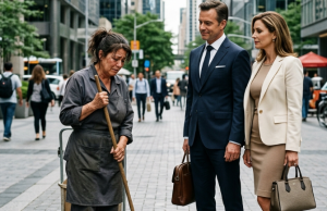 Ponizio me jer sam čistila ulicu — nije znao da sam vlasnica zgrade u koju ulazi