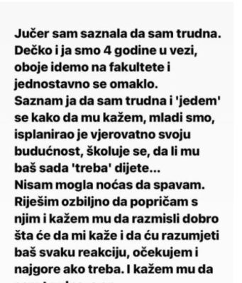 Ostala je TRUDNA i rešila je da KAŽE dečku ali ono ŠTO joj je REKAO nakon TOGA će PAMTITI dok je ŽIVA! Ostala je TRUDNA i rešila je da KAŽE dečku ali ono ŠTO joj je REKAO nakon TOGA će PAMTITI dok je ŽIVA! - featured image