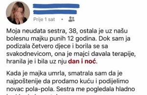 Moja neudata sestra, 38, ostala je u našu bolesnu majku punih 12 godina. Moja neudata sestra, 38, ostala je u našu bolesnu majku punih 12 godina. - featured image