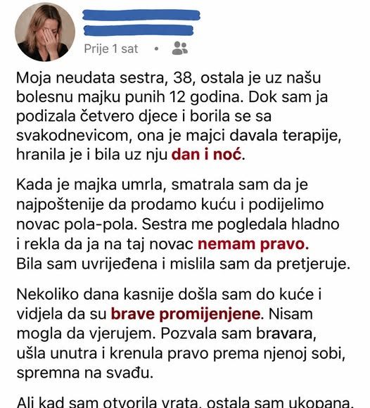 Moja neudata sestra, 38, ostala je u našu bolesnu majku punih 12 godina. - featured image