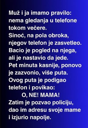 U našoj kući postoji jedno jednostavno pravilo: nema telefona za večerom. Taj deo dana posvećen je porodici, razgovoru i međusobnom slušanju ali…. - featured image