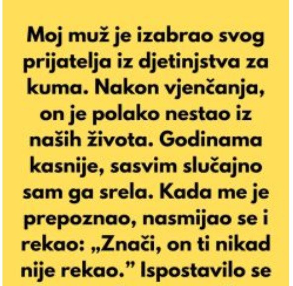 Moj muž je izabrao svog prijatelja iz djetinjstva za kuma - featured image