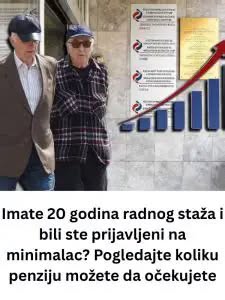 Imate 20 godina radnog staža i bili ste prijavljeni na minimalac? Pogledajte koliku penziju možete da očekujete - featured image Imate 20 godina radnog staža i bili ste prijavljeni na minimalac? Pogledajte koliku penziju možete da očekujete - featured image