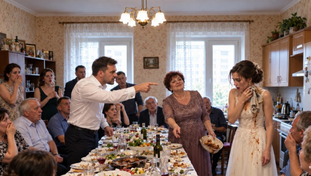 Samo nekoliko sati nakon našeg vjenčanja, moj suprug bacio mi je prljavu kuhinjsku krpu u lice pred cijelom svojom obitelji i naredio mi da kleknem i očistim umak koji je njegova majka namjerno prolila. Bio je uvjeren da ga, sada kada sam postala njegova supruga, nikada neću napustiti i da ću brzo naučiti obiteljska „pravila”. Ali nije imao pojma što ću učiniti samo nekoliko minuta kasnije… - featured image