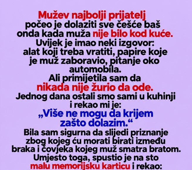 Suprugov najbolji prijatelj pokazao joj je snimke koje nije očekivala: Jedan detalj otkrio je da dvostruki život traje mesecima - featured image