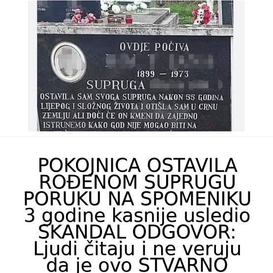 POKOJNICA OSTAVILA ROĐENOM SUPRUGU PORUKU NA SPOMENIKU 3 godine kasnije usledio SKANDAL ODGOVOR: Ljudi čitaju i ne veruju da je ovo STVARNO - featured image
